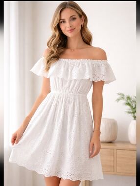 She + Sky White Eyelet Dress